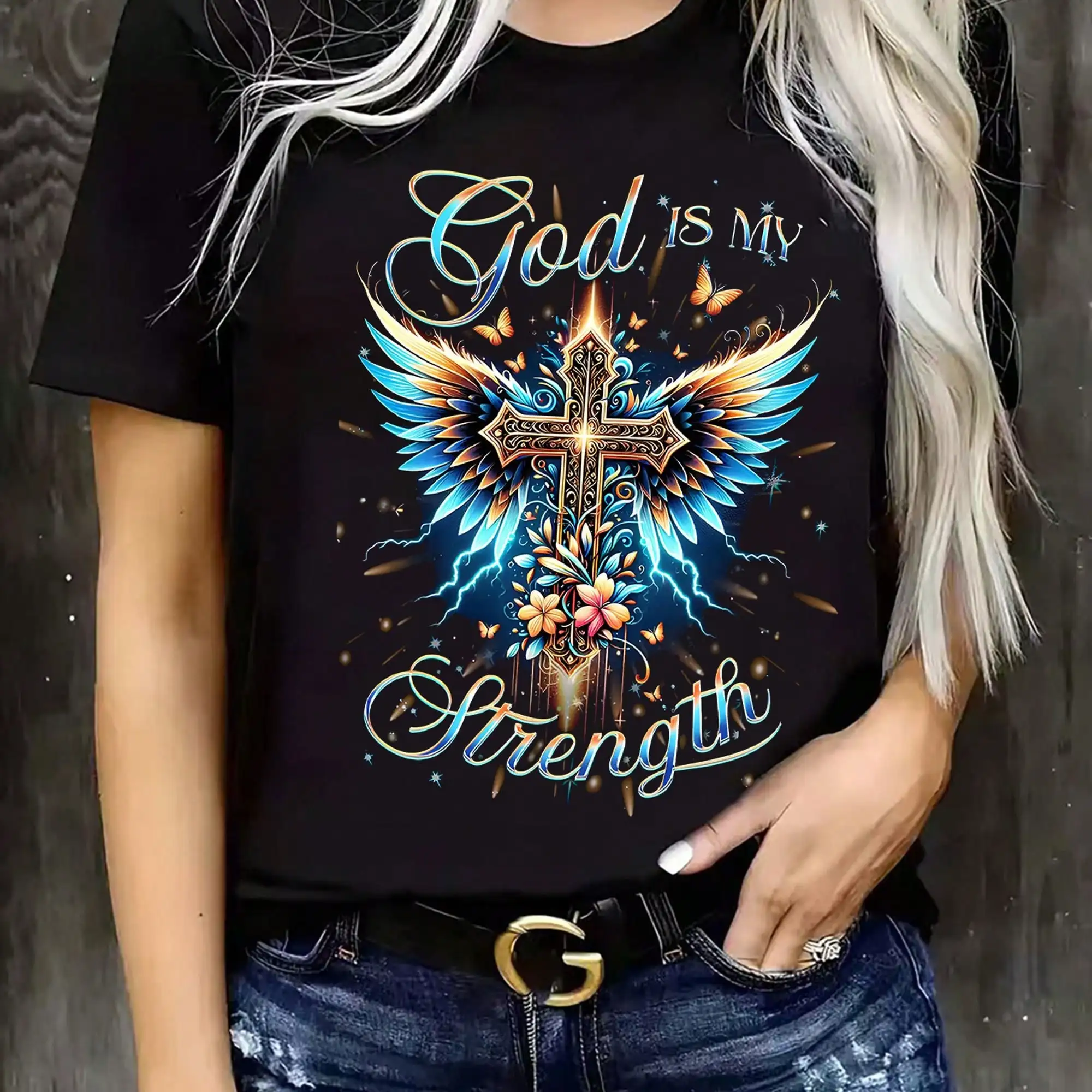 Crossfit Event - เสื้อยืดผู้หญิง - ลายพิมพ์ God Is My