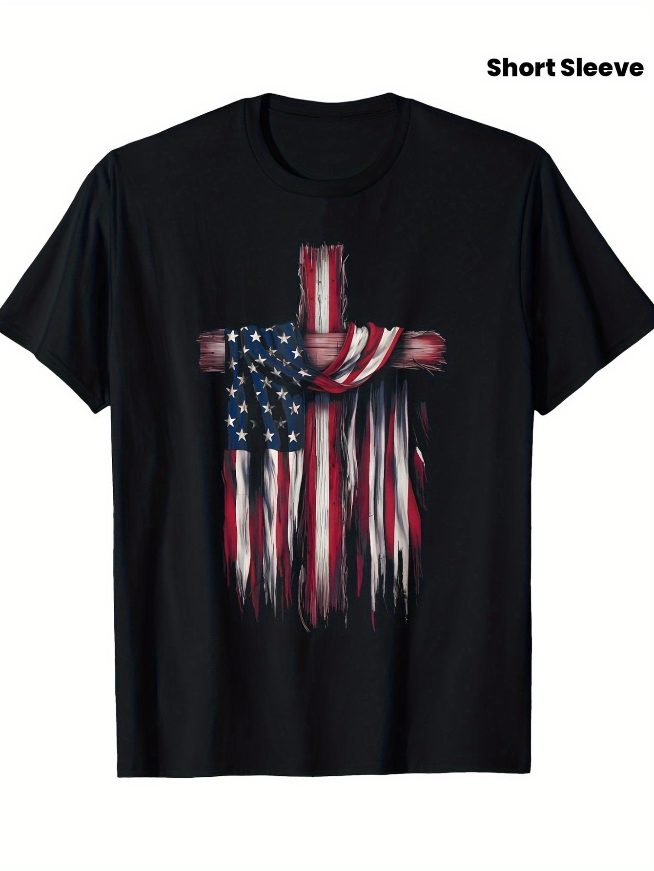 เสื้อยืดผู้ชายลายธงชาติอเมริกั - Crossfit Event บทวิจารณ์และราคา